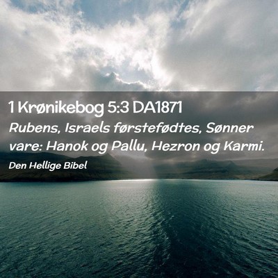 Picture 02 - 1 Krønikebog 5:3 DA1871 - Rubens, Israels førstefødtes, Sønner vare: - Bible Verse Picture