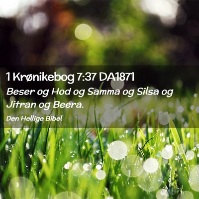 Picture 02 - 1 Krønikebog 7:37 DA1871 - Beser og Hod og Samma og Silsa og Jitran og - Bible Verse Picture