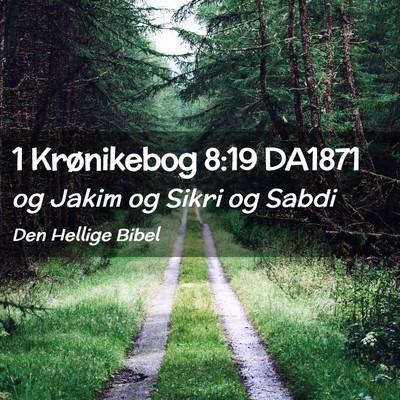 Picture 02 - 1 Krønikebog 8:19 DA1871 - og Jakim og Sikri og - Bible Verse Picture