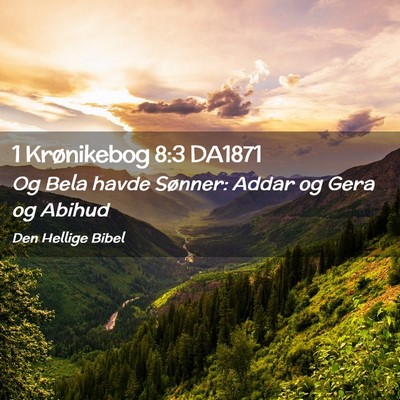Picture 02 - 1 Krønikebog 8:3 DA1871 - Og Bela havde Sønner: Addar og Gera og - Bible Verse Picture