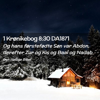 Picture 02 - 1 Krønikebog 8:30 DA1871 - Og hans førstefødte Søn var Abdon, derefter - Bible Verse Picture