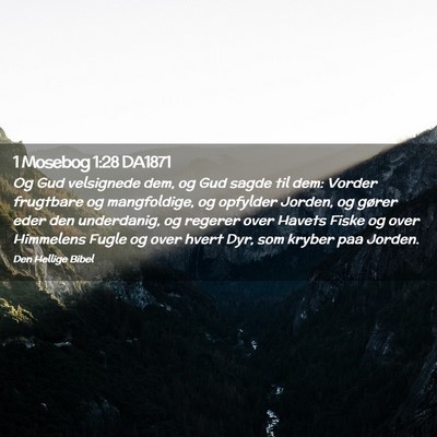 Picture 02 - 1 Mosebog 1:28 DA1871 - Og Gud velsignede dem, og Gud sagde til dem: - Bible Verse Picture