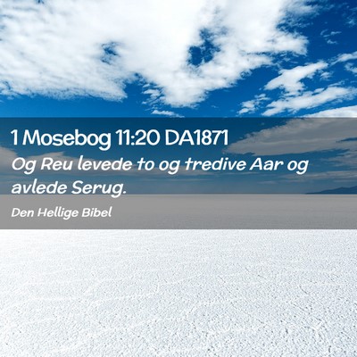 Picture 02 - 1 Mosebog 11:20 DA1871 - Og Reu levede to og tredive Aar og avlede - Bible Verse Picture