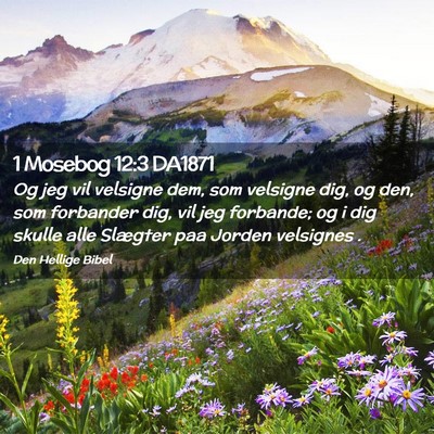 Picture 02 - 1 Mosebog 12:3 DA1871 - Og jeg vil velsigne dem, som velsigne dig, og - Bible Verse Picture