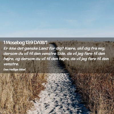 Picture 02 - 1 Mosebog 13:9 DA1871 - Er ikke det ganske Land for dig? Kære, skil dig - Bible Verse Picture