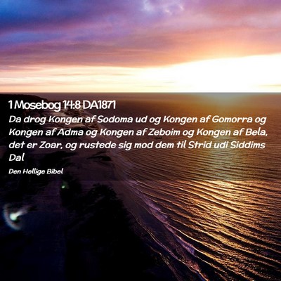 Picture 02 - 1 Mosebog 14:8 DA1871 - Da drog Kongen af Sodoma ud og Kongen af Gomorra - Bible Verse Picture