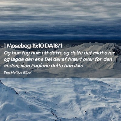 Picture 02 - 1 Mosebog 15:10 DA1871 - Og han tog ham alt dette og delte det midt over - Bible Verse Picture