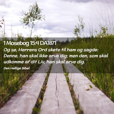 Picture 02 - 1 Mosebog 15:4 DA1871 - Og se, Herrens Ord skete til ham og sagde: Denne, - Bible Verse Picture