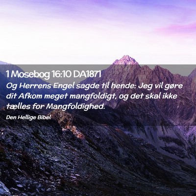 Picture 02 - 1 Mosebog 16:10 DA1871 - Og Herrens Engel sagde til hende: Jeg vil gøre - Bible Verse Picture