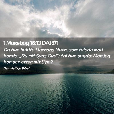 Picture 02 - 1 Mosebog 16:13 DA1871 - Og hun kaldte Herrens Navn, som talede med hende: - Bible Verse Picture