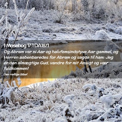Picture 02 - 1 Mosebog 17:1 DA1871 - Og Abram var ni Aar og halvfemsindstyve Aar - Bible Verse Picture