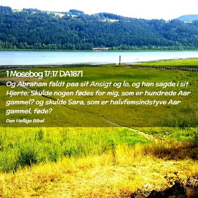 Picture 02 - 1 Mosebog 17:17 DA1871 - Og Abraham faldt paa sit Ansigt og lo, og han - Bible Verse Picture