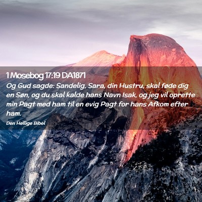 Picture 02 - 1 Mosebog 17:19 DA1871 - Og Gud sagde: Sandelig, Sara, din Hustru, skal - Bible Verse Picture