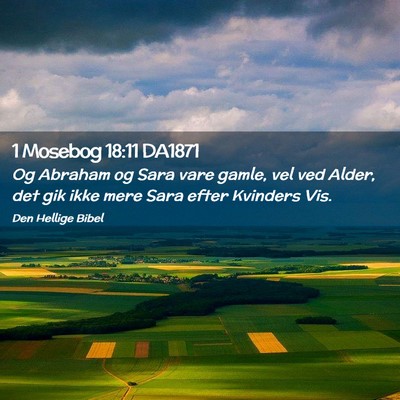 Picture 02 - 1 Mosebog 18:11 DA1871 - Og Abraham og Sara vare gamle, vel ved Alder, det - Bible Verse Picture