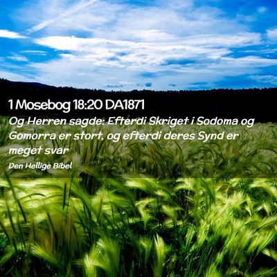 Picture 02 - 1 Mosebog 18:20 DA1871 - Og Herren sagde: Efterdi Skriget i Sodoma og - Bible Verse Picture