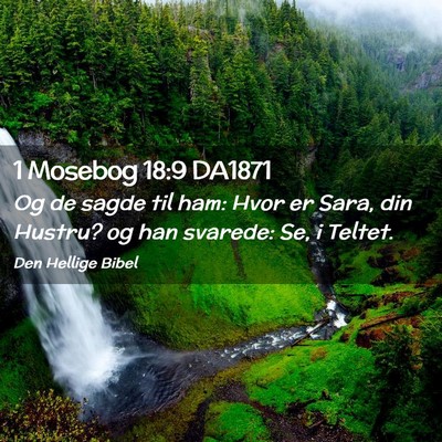 Picture 02 - 1 Mosebog 18:9 DA1871 - Og de sagde til ham: Hvor er Sara, din Hustru? og - Bible Verse Picture