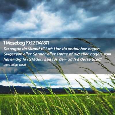 Picture 02 - 1 Mosebog 19:12 DA1871 - Da sagde de Mænd til Lot: Har du endnu her nogen - Bible Verse Picture