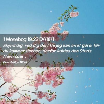 Picture 02 - 1 Mosebog 19:22 DA1871 - Skynd dig, red dig der! thi jeg kan intet gøre, - Bible Verse Picture