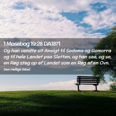 Picture 02 - 1 Mosebog 19:28 DA1871 - Og han vendte sit Ansigt til Sodoma og Gomorra og - Bible Verse Picture