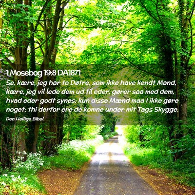 Picture 02 - 1 Mosebog 19:8 DA1871 - Se, kære, jeg har to Døtre, som ikke have kendt - Bible Verse Picture