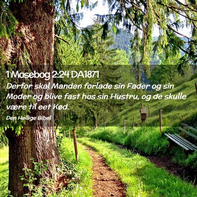 Picture 02 - 1 Mosebog 2:24 DA1871 - Derfor skal Manden forlade sin Fader og sin Moder - Bible Verse Picture
