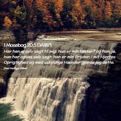 Picture 02 - 1 Mosebog 20:5 DA1871 - Har han ej selv sagt til mig: hun er min Søster? - Bible Verse Picture