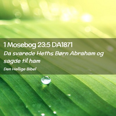 Picture 02 - 1 Mosebog 23:5 DA1871 - Da svarede Heths Børn Abraham og sagde til - Bible Verse Picture