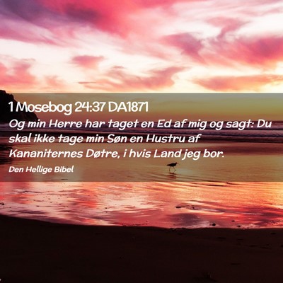Picture 02 - 1 Mosebog 24:37 DA1871 - Og min Herre har taget en Ed af mig og sagt: Du - Bible Verse Picture