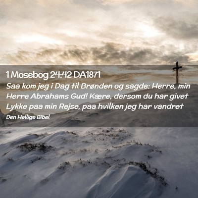 Picture 02 - 1 Mosebog 24:42 DA1871 - Saa kom jeg i Dag til Brønden og sagde: Herre, - Bible Verse Picture