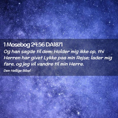 Picture 02 - 1 Mosebog 24:56 DA1871 - Og han sagde til dem: Holder mig ikke op, thi - Bible Verse Picture