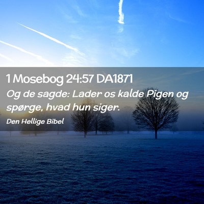 Picture 02 - 1 Mosebog 24:57 DA1871 - Og de sagde: Lader os kalde Pigen og spørge, - Bible Verse Picture