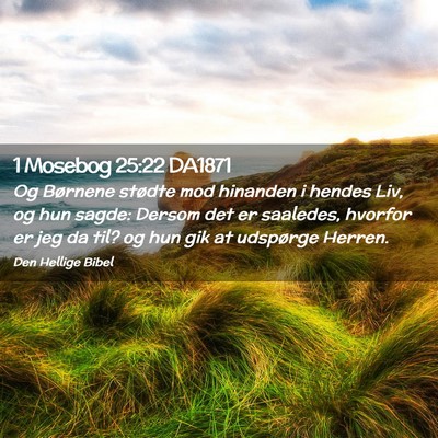 Picture 02 - 1 Mosebog 25:22 DA1871 - Og Børnene stødte mod hinanden i hendes Liv, og - Bible Verse Picture