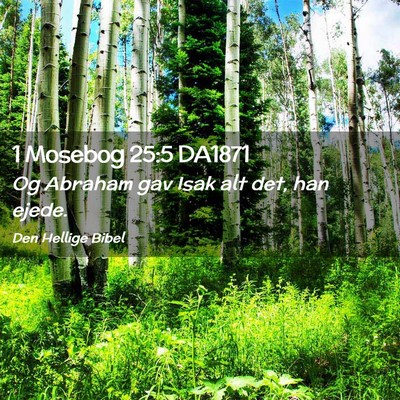 Picture 02 - 1 Mosebog 25:5 DA1871 - Og Abraham gav Isak alt det, han - Bible Verse Picture