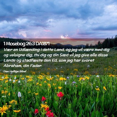 Picture 02 - 1 Mosebog 26:3 DA1871 - Vær en Udlænding i dette Land, og jeg vil være - Bible Verse Picture
