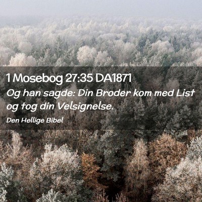 Picture 02 - 1 Mosebog 27:35 DA1871 - Og han sagde: Din Broder kom med List og tog din - Bible Verse Picture