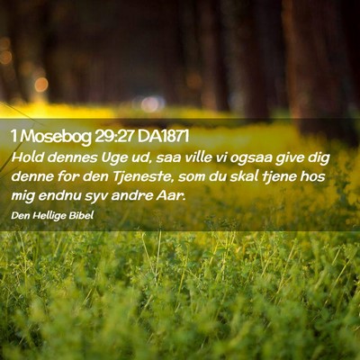 Picture 02 - 1 Mosebog 29:27 DA1871 - Hold dennes Uge ud, saa ville vi ogsaa give dig - Bible Verse Picture