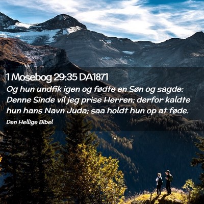 Picture 02 - 1 Mosebog 29:35 DA1871 - Og hun undfik igen og fødte en Søn og sagde: - Bible Verse Picture