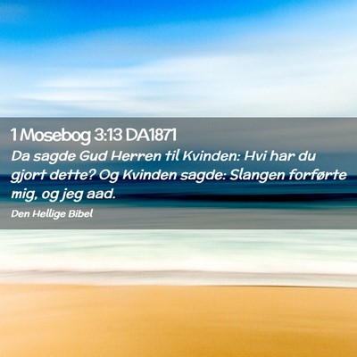 Picture 02 - 1 Mosebog 3:13 DA1871 - Da sagde Gud Herren til Kvinden: Hvi har du gjort - Bible Verse Picture