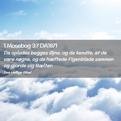 Picture 02 - 1 Mosebog 3:7 DA1871 - Da oplodes begges Øjne, og de kendte, at de vare - Bible Verse Picture