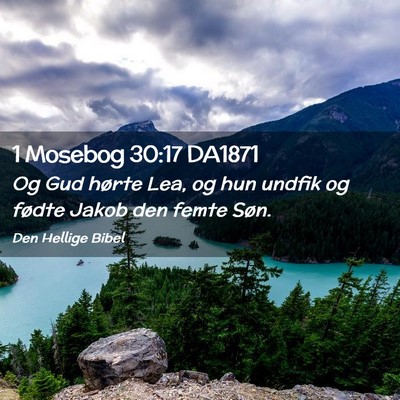 Picture 02 - 1 Mosebog 30:17 DA1871 - Og Gud hørte Lea, og hun undfik og fødte Jakob - Bible Verse Picture