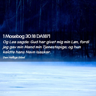 Picture 02 - 1 Mosebog 30:18 DA1871 - Og Lea sagde: Gud har givet mig min Løn, fordi - Bible Verse Picture