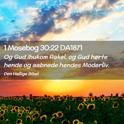 Picture 02 - 1 Mosebog 30:22 DA1871 - Og Gud ihukom Rakel, og Gud hørte hende og - Bible Verse Picture