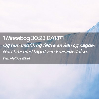 Picture 02 - 1 Mosebog 30:23 DA1871 - Og hun undfik og fødte en Søn og sagde: Gud har - Bible Verse Picture
