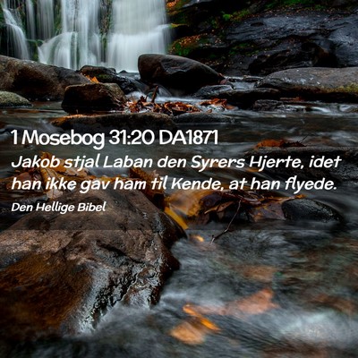 Picture 02 - 1 Mosebog 31:20 DA1871 - Jakob stjal Laban den Syrers Hjerte, idet han - Bible Verse Picture