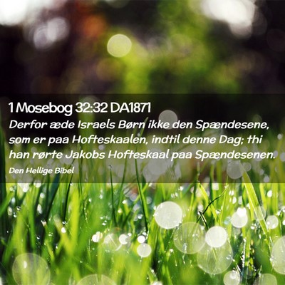 Picture 02 - 1 Mosebog 32:32 DA1871 - Derfor æde Israels Børn ikke den Spændesene, - Bible Verse Picture