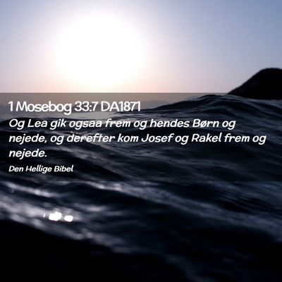 Picture 02 - 1 Mosebog 33:7 DA1871 - Og Lea gik ogsaa frem og hendes Børn og nejede, - Bible Verse Picture