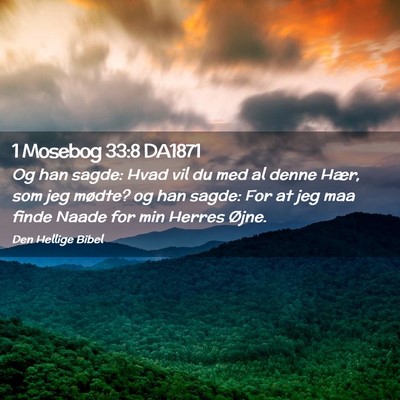 Picture 02 - 1 Mosebog 33:8 DA1871 - Og han sagde: Hvad vil du med al denne Hær, som - Bible Verse Picture