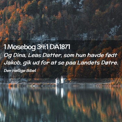 Picture 02 - 1 Mosebog 34:1 DA1871 - Og Dina, Leas Datter, som hun havde født Jakob, - Bible Verse Picture
