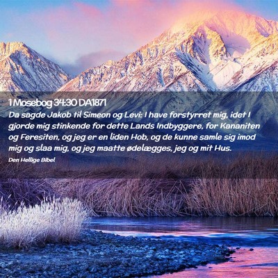Picture 02 - 1 Mosebog 34:30 DA1871 - Da sagde Jakob til Simeon og Levi: I have - Bible Verse Picture