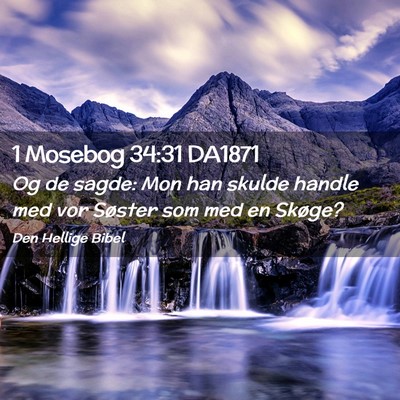 Picture 02 - 1 Mosebog 34:31 DA1871 - Og de sagde: Mon han skulde handle med vor - Bible Verse Picture